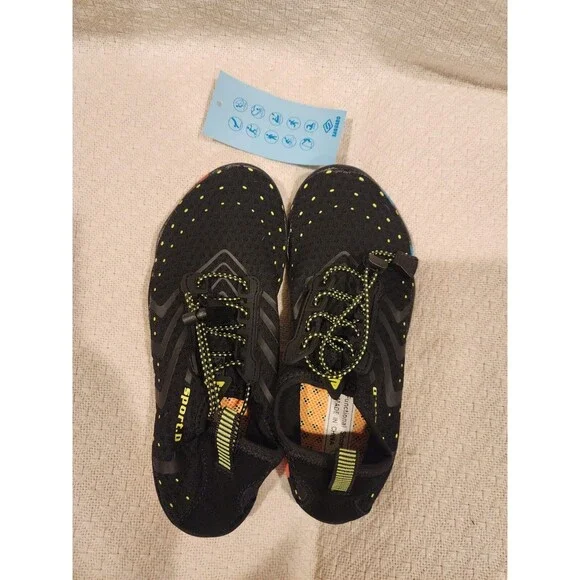 Sport D Mishansa Black Water Shoes With Multicolor Soles Size 36