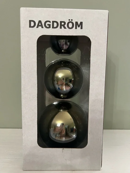 NIB IKEA Dagdröm Decorative Ball Set Brass Metallic Pack Of 3