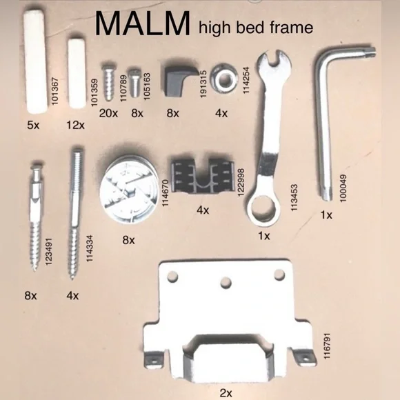 Replacement parts for MALM high IKEA bed frame for any size