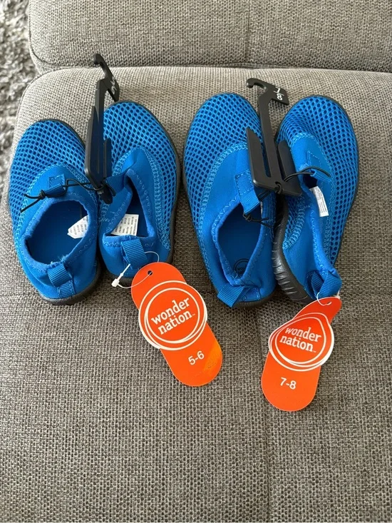 wonder nation Blue Kids' Mesh Water Shoes - Easy Slip-On