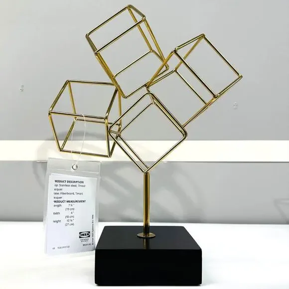 IKEA LINDRANDE Gold Cube Decoration 10 3/4