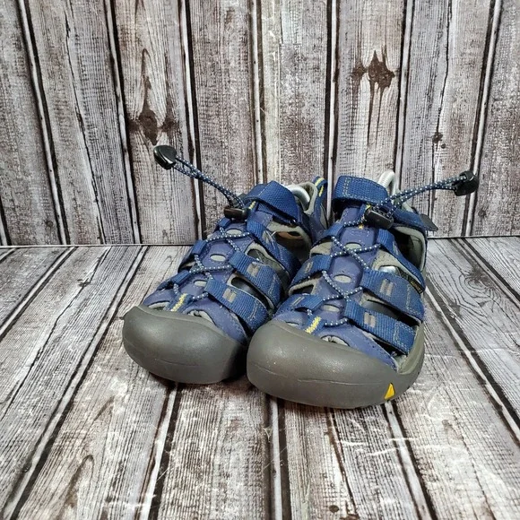 KEEN Youth Newport H2 Waterproof Sandals Blue Yellow Hiking Shoes 1009962 Size 4