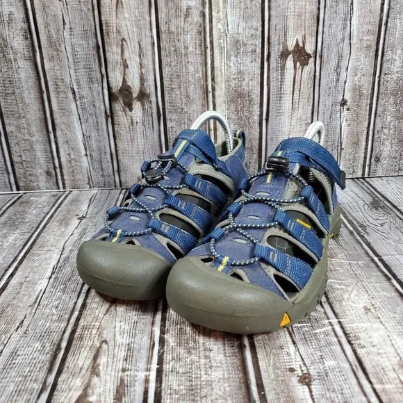 Keen Youth Newport H2 Waterproof Sandals Blue Yellow Hiking Outdoor Trail Size 6
