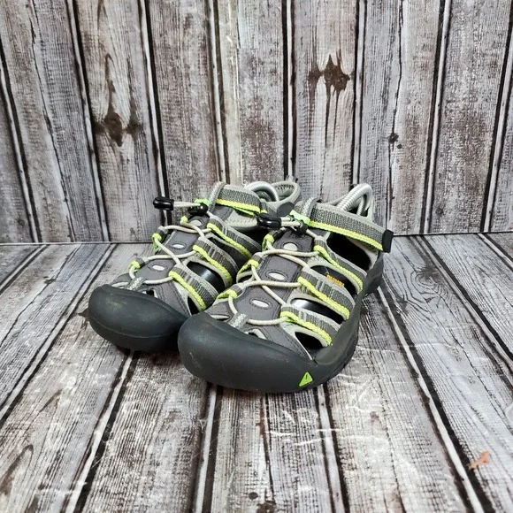KEEN Youth Newport H2 Waterproof Sandals Gray Green Hiking Shoes 1014266 Size 4