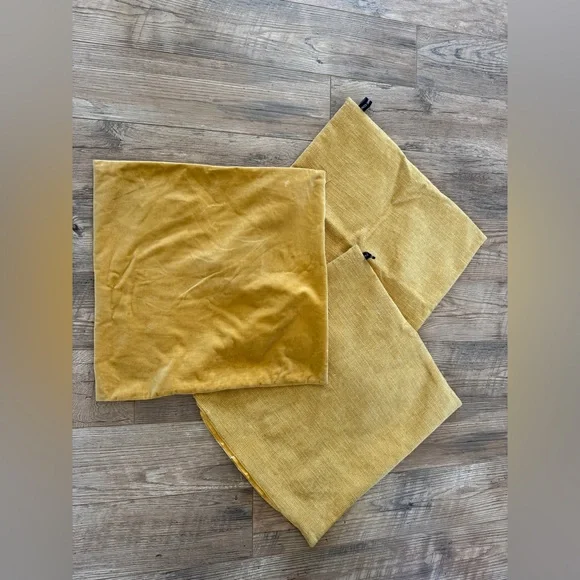 IKEA Mustard Yellow Pillow Covers Set 20”x20”