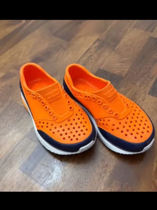 Native Kids Orange and Navy Slip-On Water Shoes