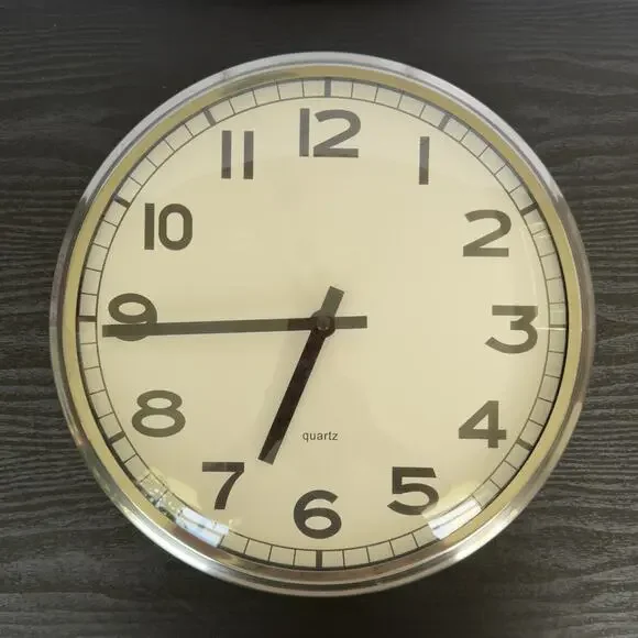 IKEA PUGG Stainless Steel Wall Clock — Silent Movement Analogue