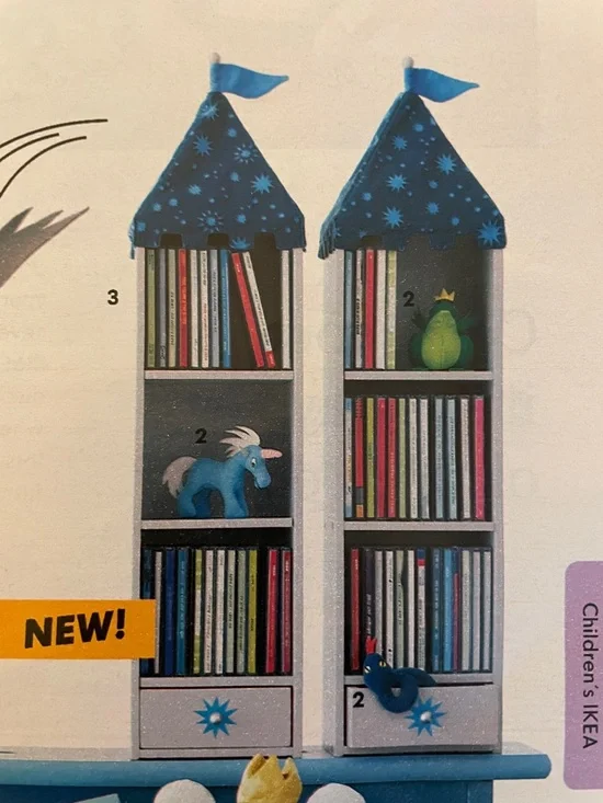 NEW NIB IKEA Minnen Torn Kids Castle wall Shelf Blue Star Canopy storage set