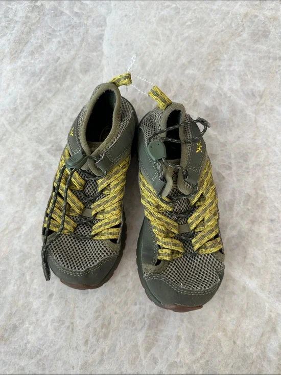 Chaco Kids Olive Green and Yellow Outdoor Sneakers 11/12