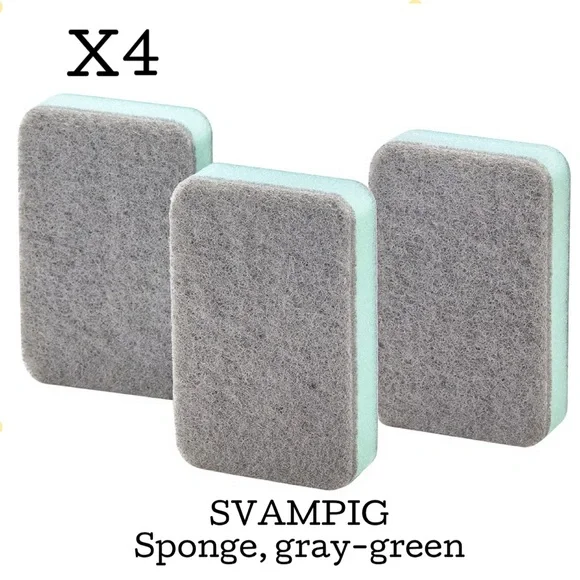Gray-Green Cleaning Sponge - 4 Packs