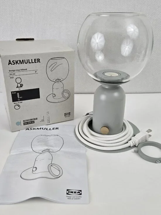 ÅSKMULLER 305.762.51/30576251 Table lamp, dimmable light gray, 9 
