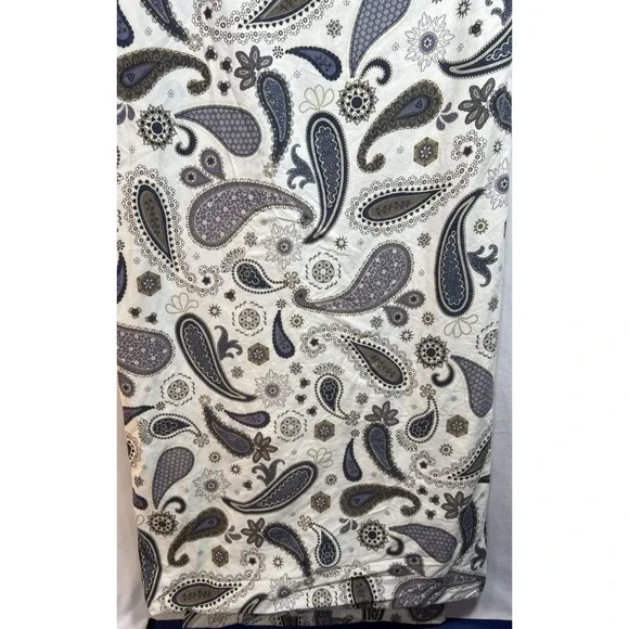IKEA Sotblomster Paisley Medallion Duvet Cover Full Size White Blue Tan 82 X 82