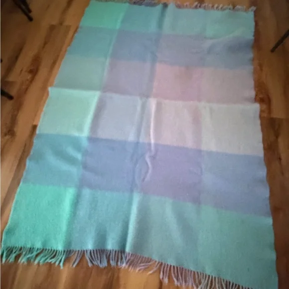 IKEA Pastel Checkered Throw Blanket - Blue & Mint