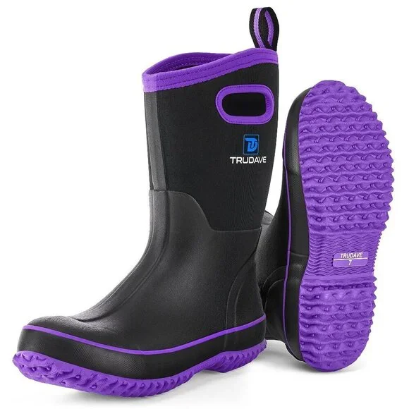 NIB Trudave SZ 5 Rubber Boots Mid Calf Rain Boots, Womens Waterproof Boots, Neop