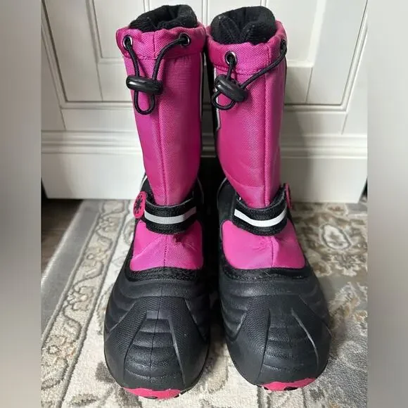 Totes Women’s Winter Snow Boots Pink Black Quilted Waterproof Size 5 M
