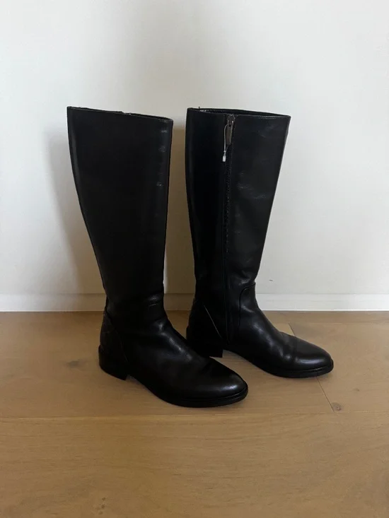 AQUAITALIA BLACK LEATHER RIDING BOOTS WOMENS SIZE 6