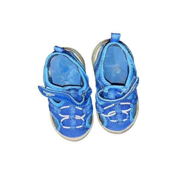 OshKosh Boy's Everyplay Flexible Outsole Bump Toe Blue Sandal size 6