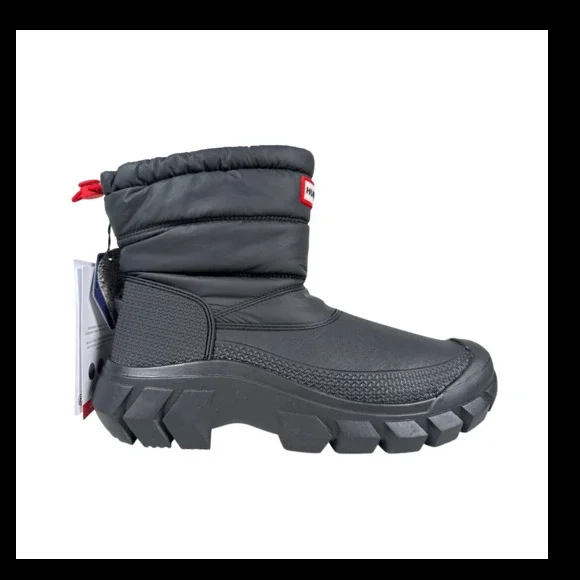 Hunter Intrepid Short Snow Boots Womens 8 Black Waterproof Insulated Puffer