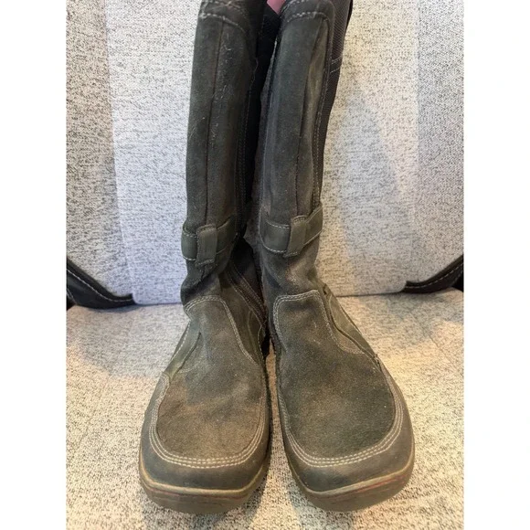 Merrell Q-Dry Waterproof Tall Boots Womens 7.5 Black Suede Zipper Hiking J48578