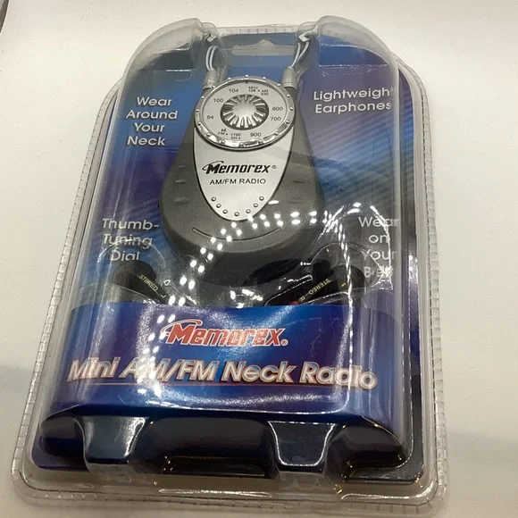 Memorex Black Mini AM/FM Neck Radio