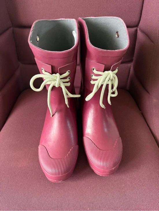 Nomad Pink Lace-Up Women's Rain Boots