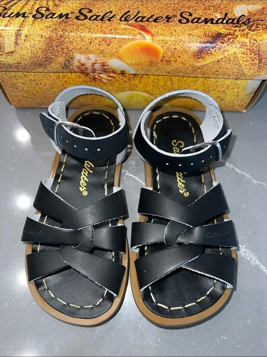 AUTH NIB Salt Water the Original Sandal Toddler Little Kids BLACK