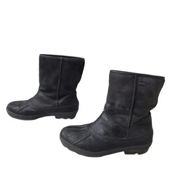 UGG Womens Size 7 Event Snowpeak Waterproof Rubber Bottom Short Black Booties