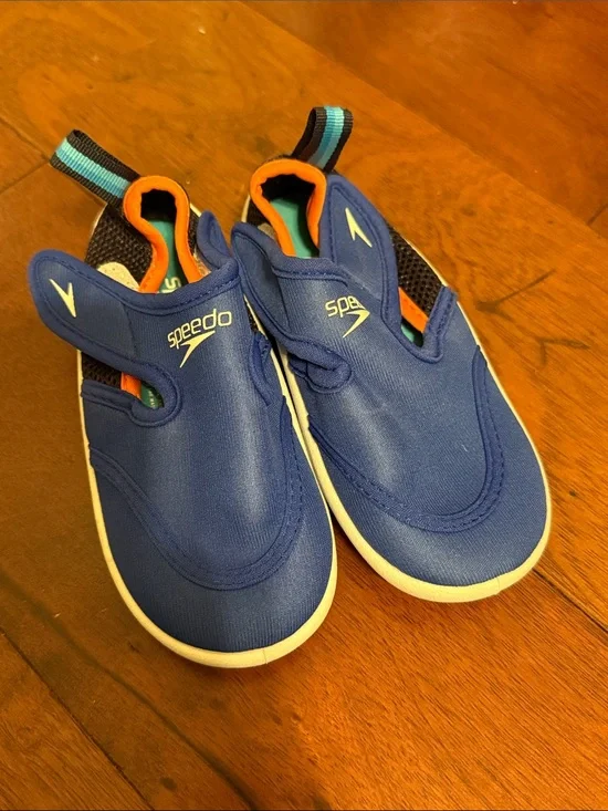 Speedo Kids Blue and Orange Slip-On Water Shoes
