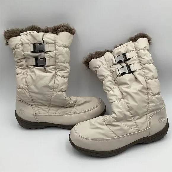 Totes Women's Ivory Waterproof‎ Mid-Calf Snow Boots Size 10 Winter Casual