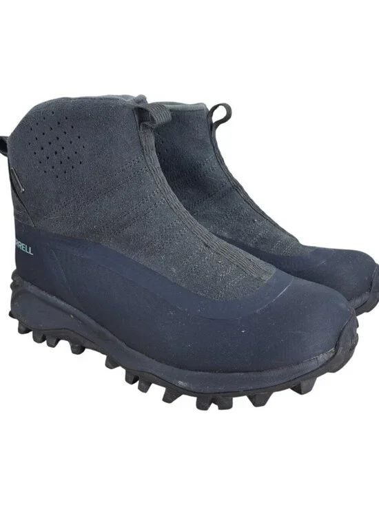 Merrell Thermo Snowdrift Waterproof Zip Mid Shell Ankle Boots Size 8 Blue Warm