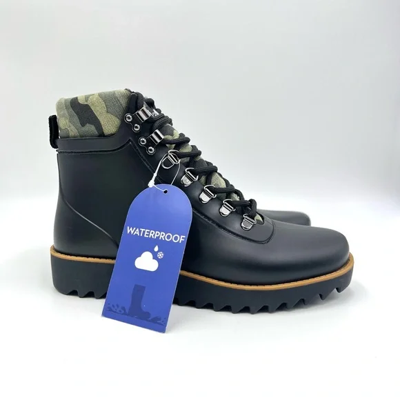 NEW Jambu Womens Size 6 Rainey Hiker Black &‎ Camo Waterproof Rain Boots Shoes