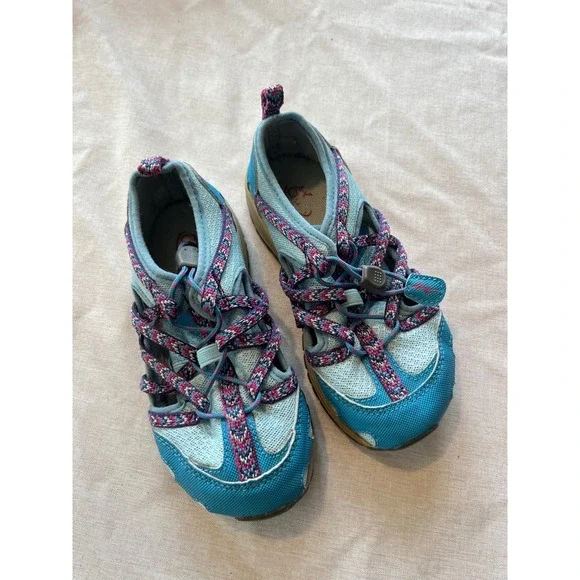 Chaco Kids Teal Blue and Purple Water Shoes
