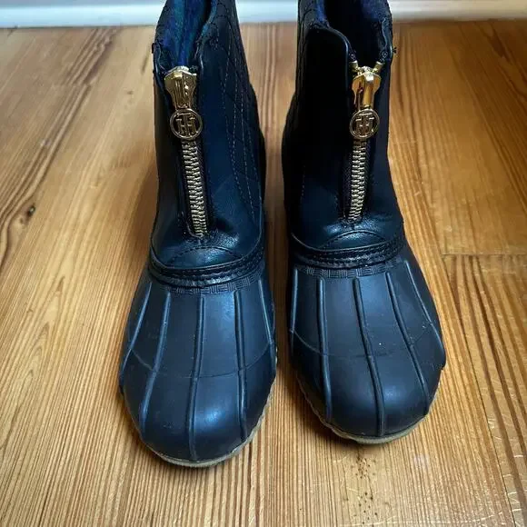 Tommy Hilfiger Twriani black zipper‎ rain boot duck boot SIZE 9M