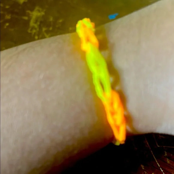 Neon Orange and Green Wearable Bracelet