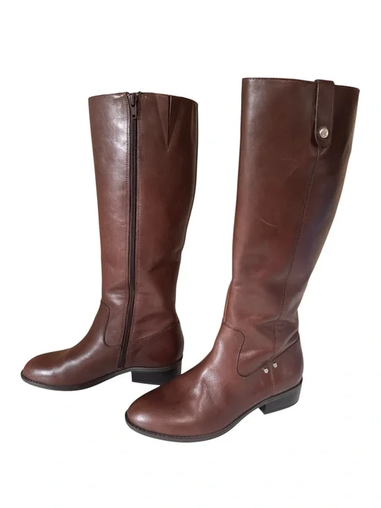 Lauren Ralph Lauren Masika Brown Leather Knee High Riding Boots Size 6B