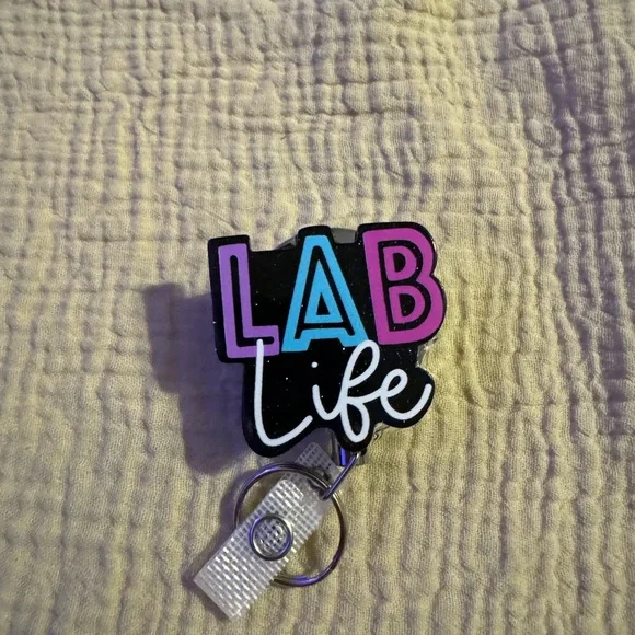 LAB Life Badge Reel Accessory - Black and Multicolor