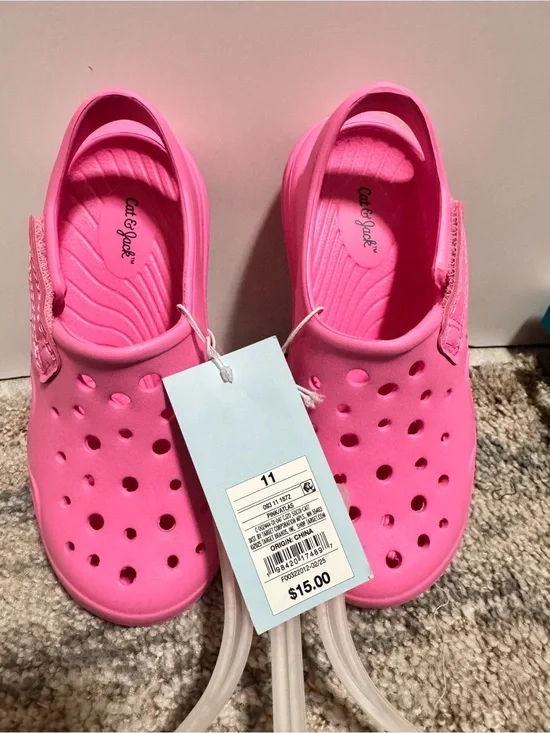 Size 11- Cat & Jack Kids' Pink Slip-On Clog