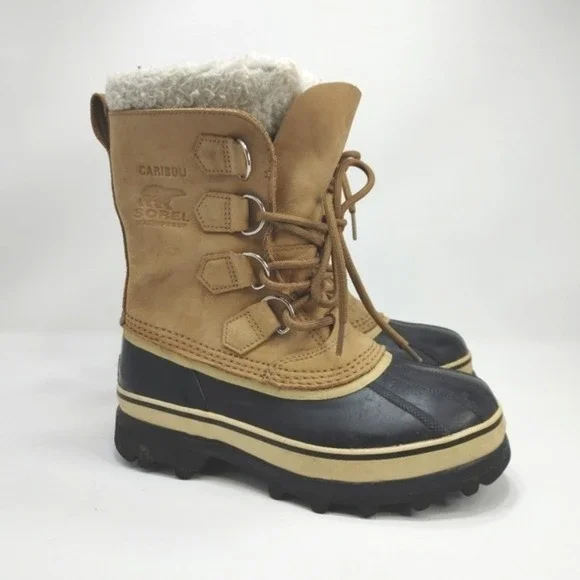 Sorel Caribou Lace Up‎ Boot Waterproof NL1005 Seam Sealed Felt Lined US 5 EU 36