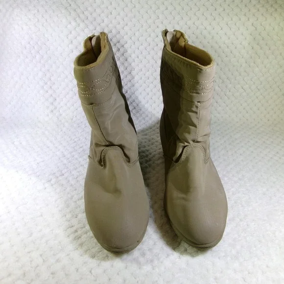 Totes Weather Protectors Winter Boots Womens 7.5 M Thinsulate Insulated Tan Zip