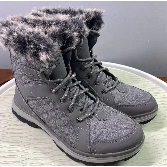 Ryka Brisk Womens Water Repellent,Quilted Winter Ankle Boots Gray Sz. 7.5‎ M EUC