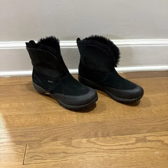 Dansko Priscilla Black Suede Winter Waterproof Slip Resistant Boots Women Sz 39