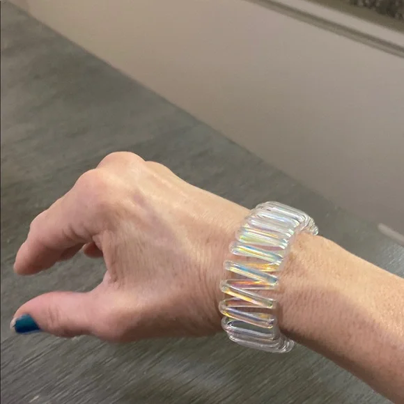 Iridescent  Arm & Wristband with Prismatic Design