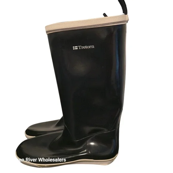 Tretorn Navy Blue Tall Rubber Rain Boots Waterproof‎ Outdoor Garden Hiking