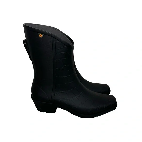 Bogs‎ Jolene Mid Rain Boot Western Black Waterproof 10