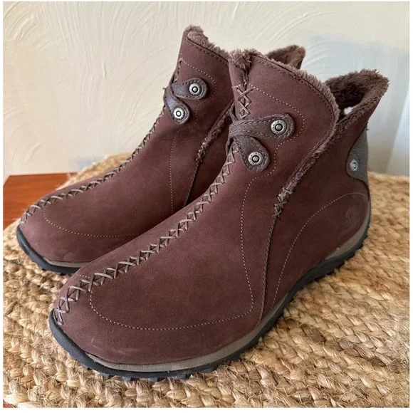 SOREL Nicolet Thinsulate Waterproof Boots Suede Shearling Brown ‎ Womens Size 7