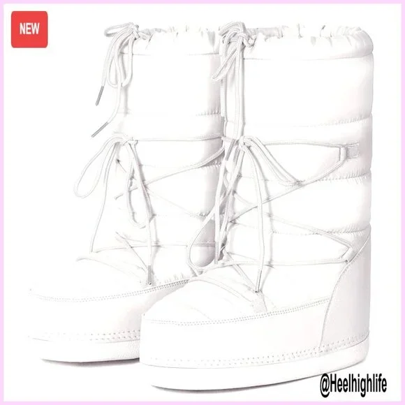 Women's Mid-Calf Winter Snow Boots with Warm Lining Anti-Slip Outdoor
