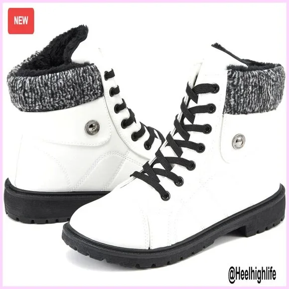 Women's Winter Snow Boots Fur Lined Water-Resistant Ankle Booties Zipper