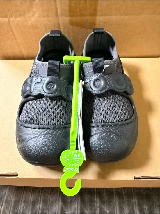 CROCS Kids' Black Mesh Slip-On Clog Sandals