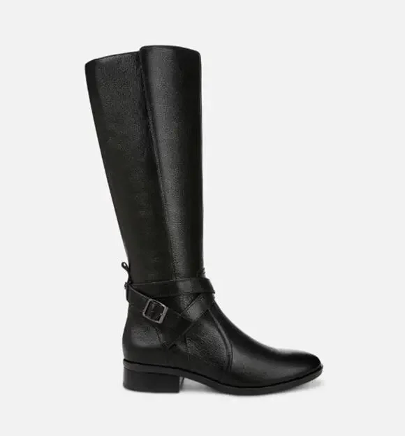 Naturalizer Rena 2 Riding Boots Knee High Black Leather Size 9.5 NIB Sleek Comfy