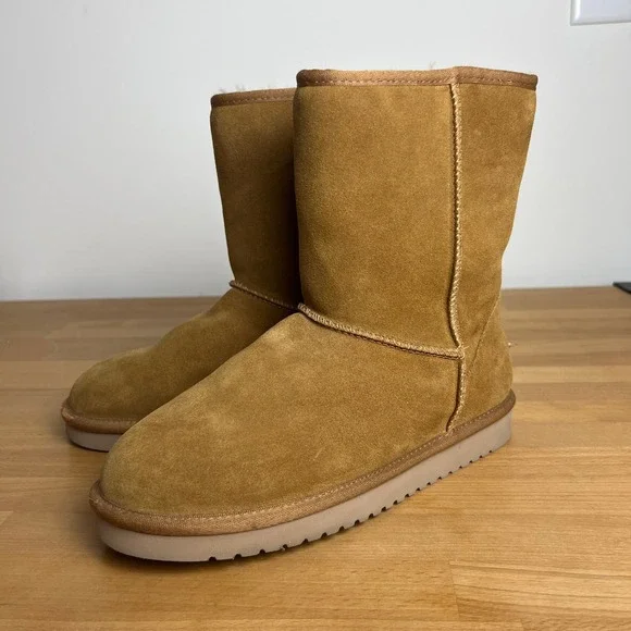 Koolaburra by UGG‎ Classic Tall Boots Chestnut Suede Sheepskin Lined Size 8